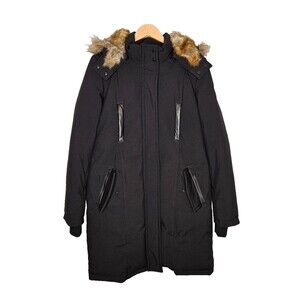 RUD BY RUDSAK Winter Coat Women's Large Black Faux Fur Trim Down Feathers Parka